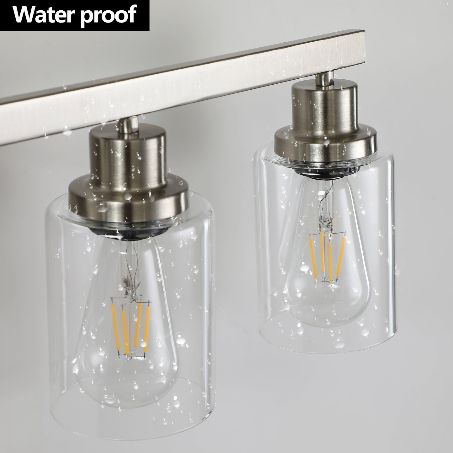 10 Light Bathroom Light Fixtures, Bathroom Vanity Light with Clear Glass, Brushed Nickel Bathroom Lighting Fixtures over Mirror, Large Vanity Lights for Bathroom, Vanity Lights for Mirror, Wall Sconce