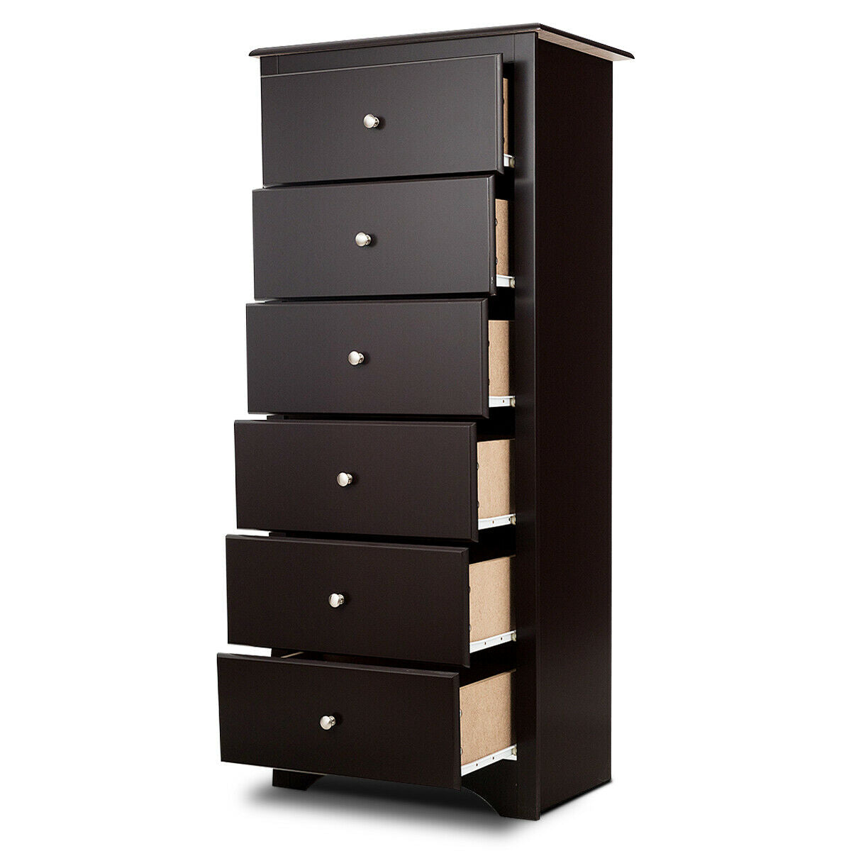 6 Drawers Chest Dresser Clothes Storage Bedroom Furniture Cabinet-Brown
