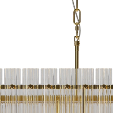 Modern Rectangular Crystal Glass Chandelier, 10-Lights Glod Chandelier Lighting Contemporary Pendant Ceiling Light Fixture for Dining Room Living Room Kitchen Island