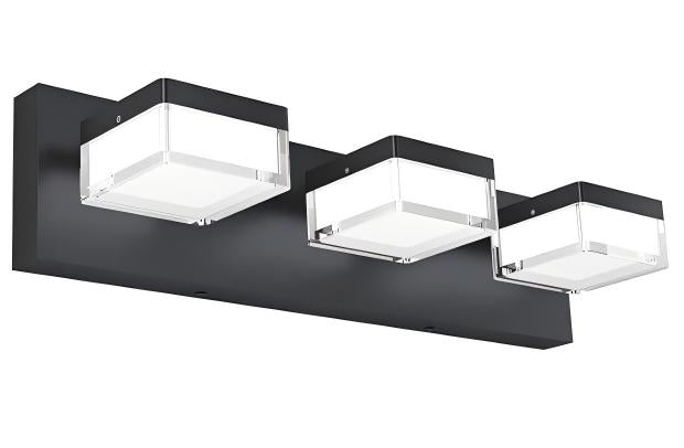 18.1'' 3-Light Dimmable LED Bathroom Vanity Light with Square Shades