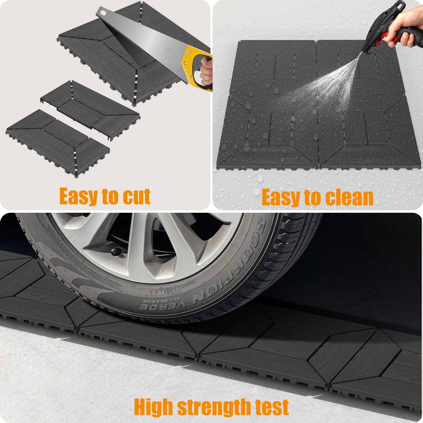 New 12 inch balcony deck tiles, DIY interlocking deck floor tiles, indoor and outdoor floor tiles, easy to install patio tiles, suitable for poolside balcony, backyard, 44 pieces dark gray