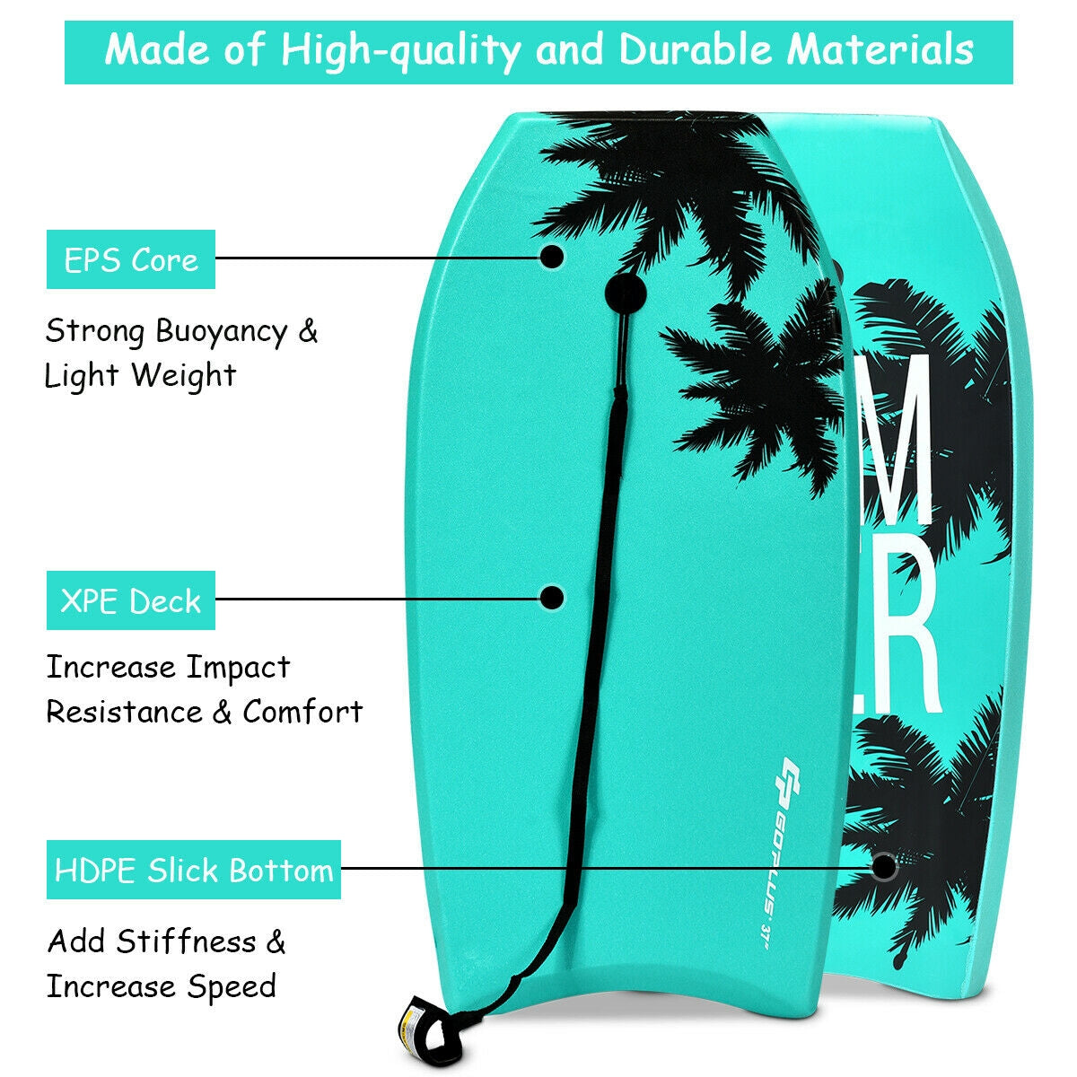 33 Inch/37 Inch/41 Inch Lightweight Super Surfing Bodyboard-S