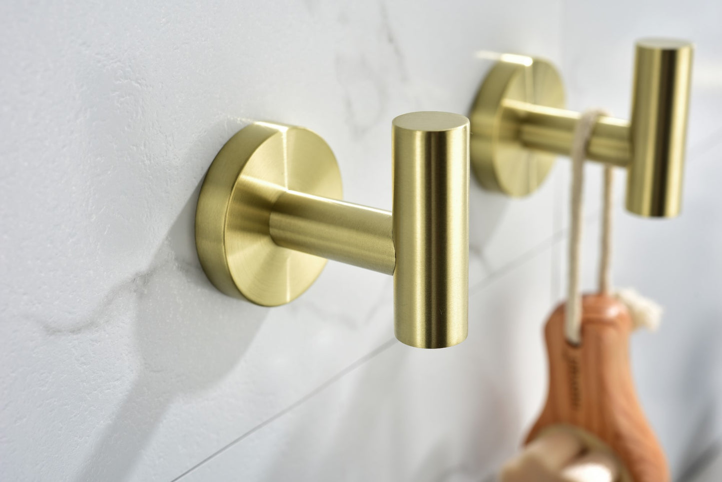 6-Pieces Brushed Gold Bathroom Hardware Set SUS304 Stainless Steel Round Wall Mounted Includes Hand Towel Bar,Toilet Paper Holder,Robe Towel Hooks,Bathroom Accessories Kit