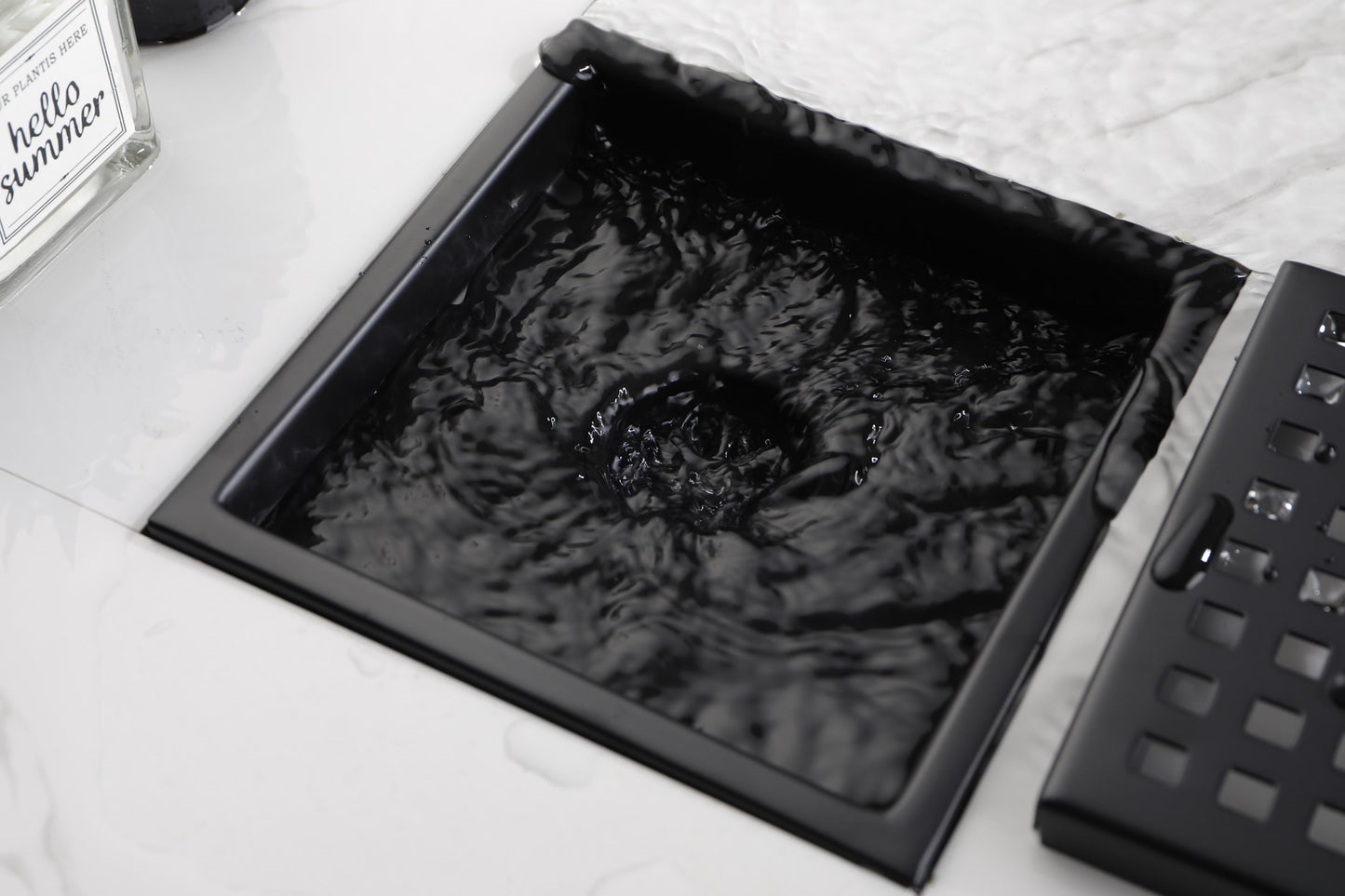 6 Inch Square Shower Floor Drain Square Shower Floor Drain with Flange,Pattern Grate Removable,Food-Grade SUS 304 Stainless Steel