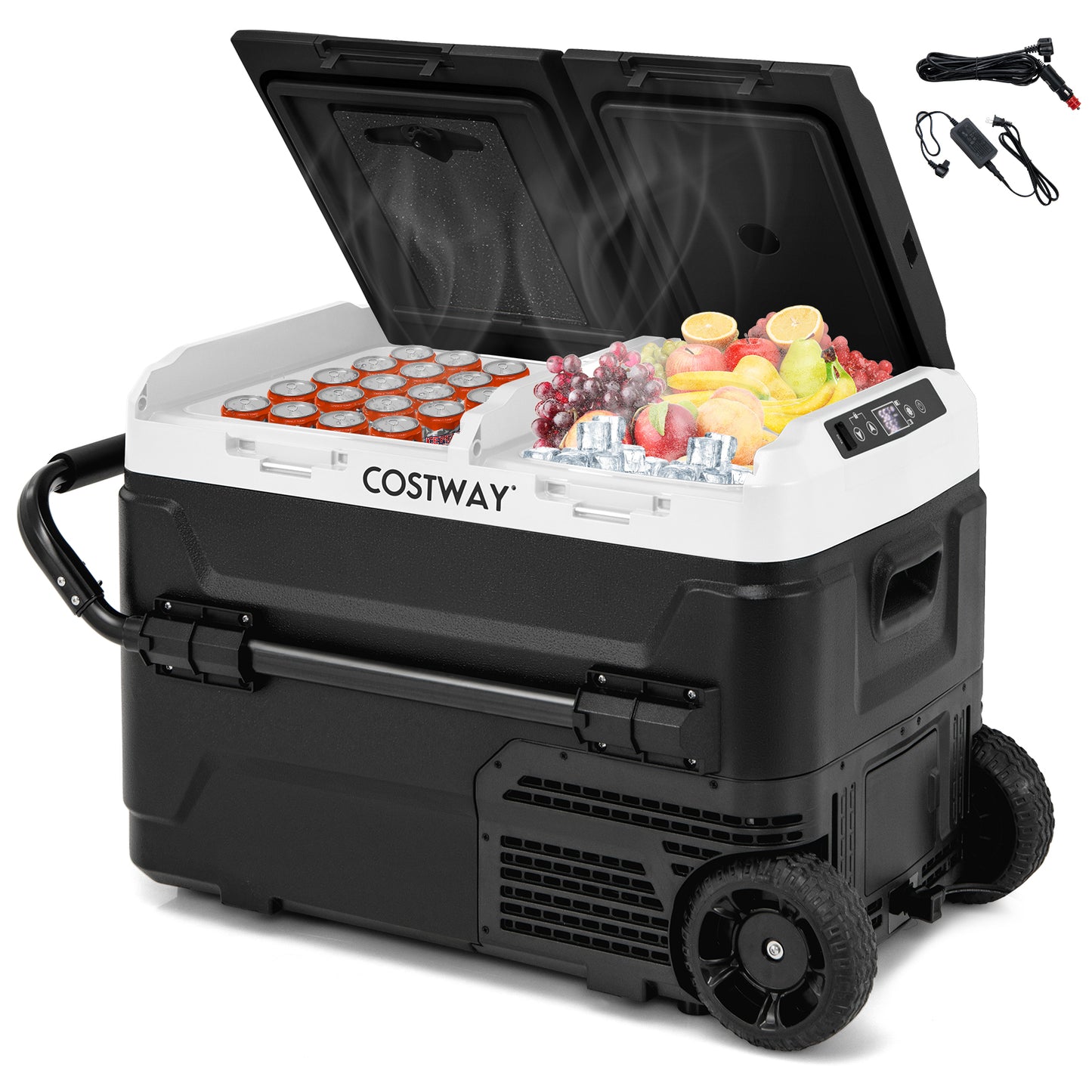 Dual Zone 12V 42QT Car Refrigerator for Vehicles Camping Travel Truck RV Boat Outdoor and Home Use