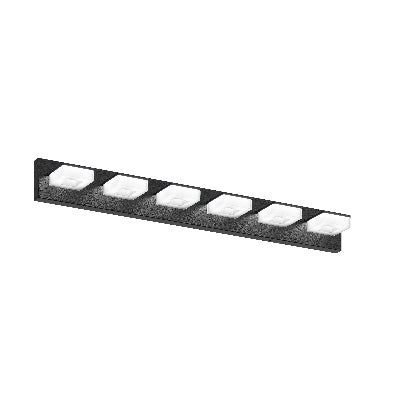 LED Modern Bathroom Vanity Light Fixtures (6-Light, 39-Inch), Matte Black Modern Acrylic Bathroom Wall Lighting Fixtures Over Mirror (Cool White 6000K)