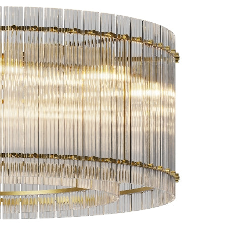 37" Modern Gold Round Chandelier,2-Tier 8-Light Water Ripple Crystal Glass Chandeliers,for Dining Room,Living Room,Bedroom,High Ceiling,Foyer Entryway,Luxury Chandelier