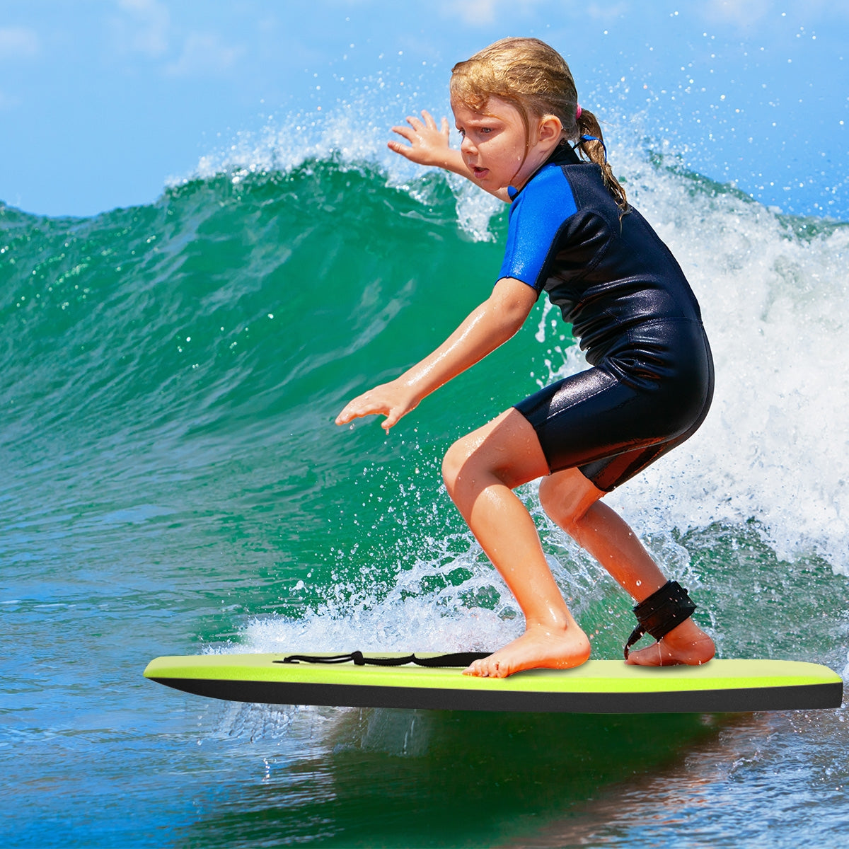 Super Surfing Lightweight Bodyboard with Leash-M
