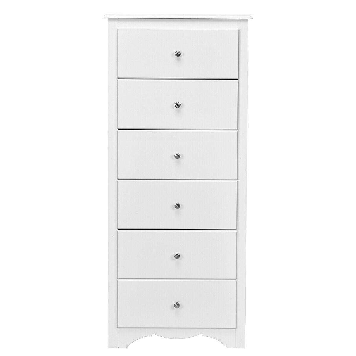 6 Drawers Chest Dresser Clothes Storage Bedroom Furniture Cabinet-White