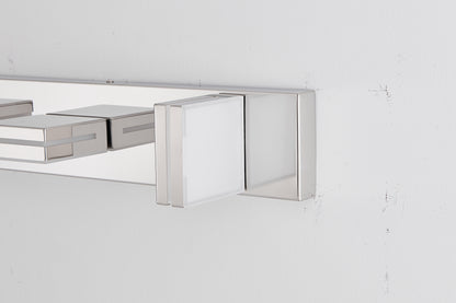 Modern Chrome LED Vanity Light, 4-Lights Wall Sconce for Bathroom and Mirror, Sleek Minimalist Design, Energy-Efficient, Easy to Install