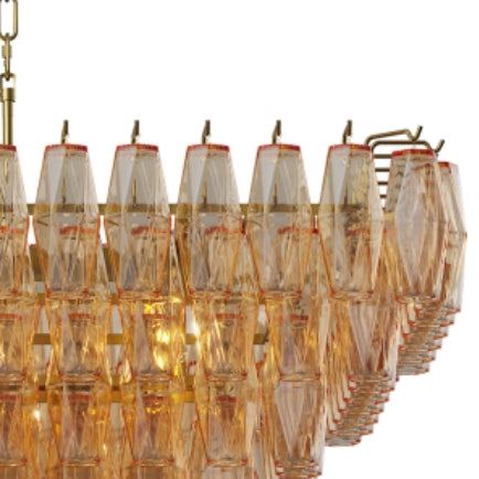 Modern Chandeliers for Dining Room, 54" Large Rectangle Gold Kitchen Chandelier Over Table, 12-Light with Smoke Glass Ceiling Lights, Farmhouse Pendant Lighting Fixture for Living Room Bedroom
