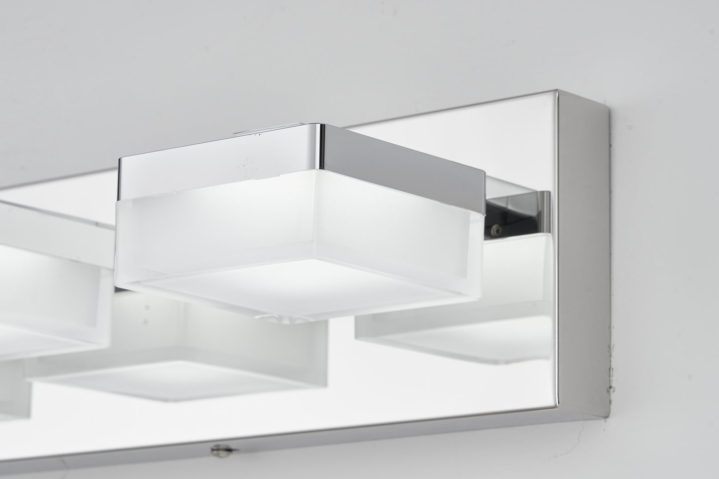 Modern Chrome LED Vanity Light, 5-Lights Wall Sconce for Bathroom and Mirror, Sleek Minimalist Design, Energy-Efficient, Easy to Install