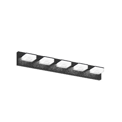 LED Modern Bathroom Vanity Light Fixtures (5-Light, 32-Inch), Matte Black Modern Acrylic Bathroom Wall Lighting Fixtures Over Mirror (Cool White 6000K)