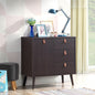 3-drawer Sideboard Storage Display Cabinet-Brown