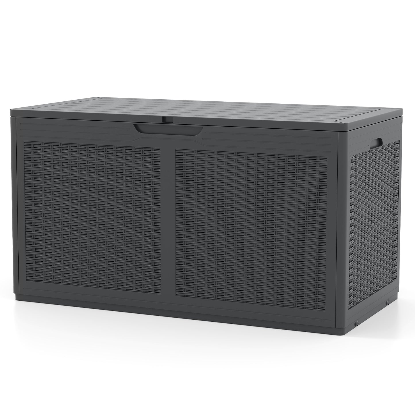 100 Gallon Resin Deck Box Outdoor Waterproof Storage Bench-Gray