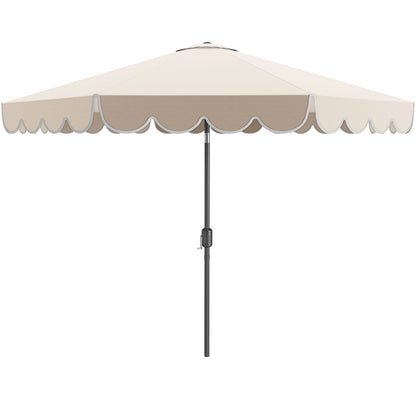 10 Feet Patio Umbrella Outdoor Market Umbrella with Crank Tilt Adjustment-Beige