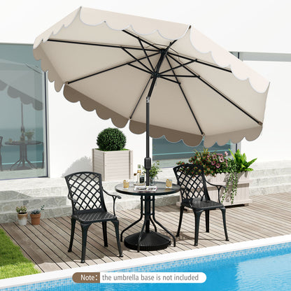 10 Feet Patio Umbrella Outdoor Market Umbrella with Crank Tilt Adjustment-Beige