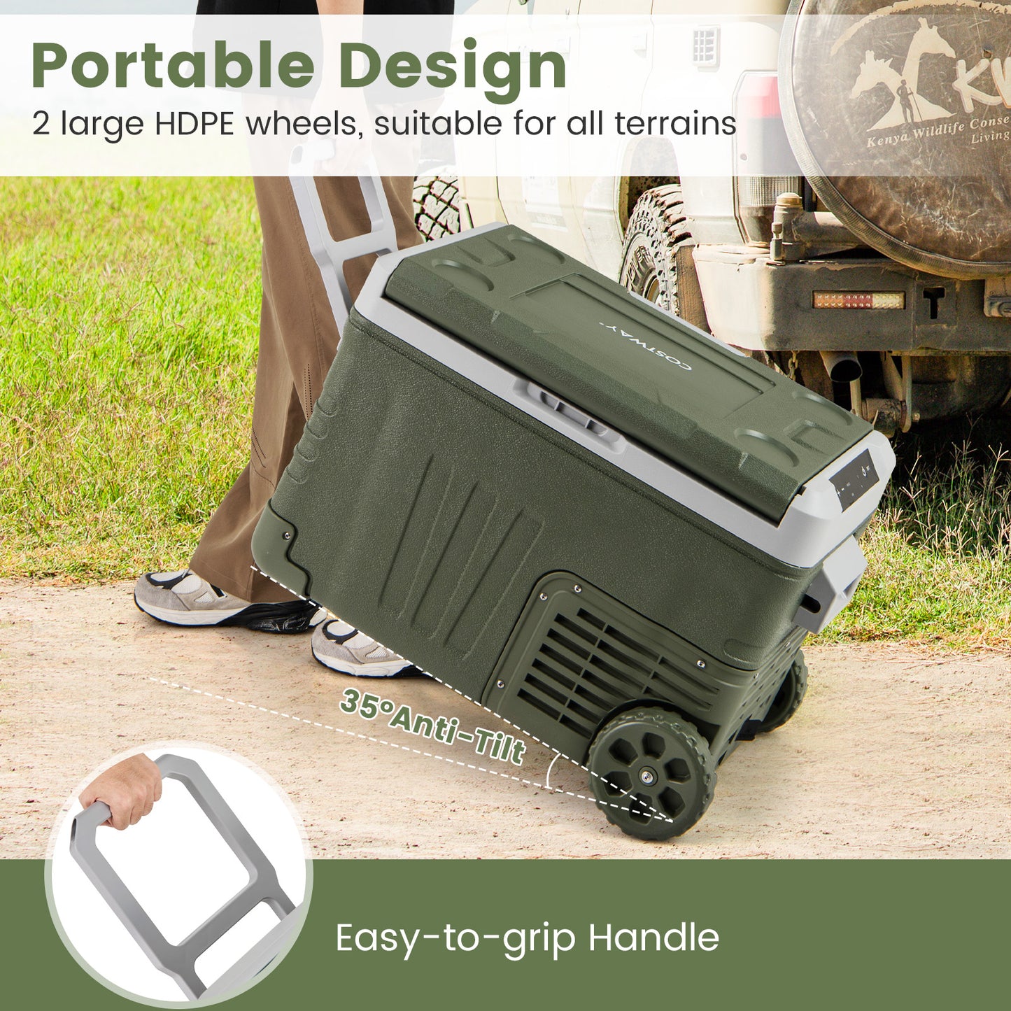 12 Volt Car Refrigerator Portable Car Fridge with Adjustable Range-35L
