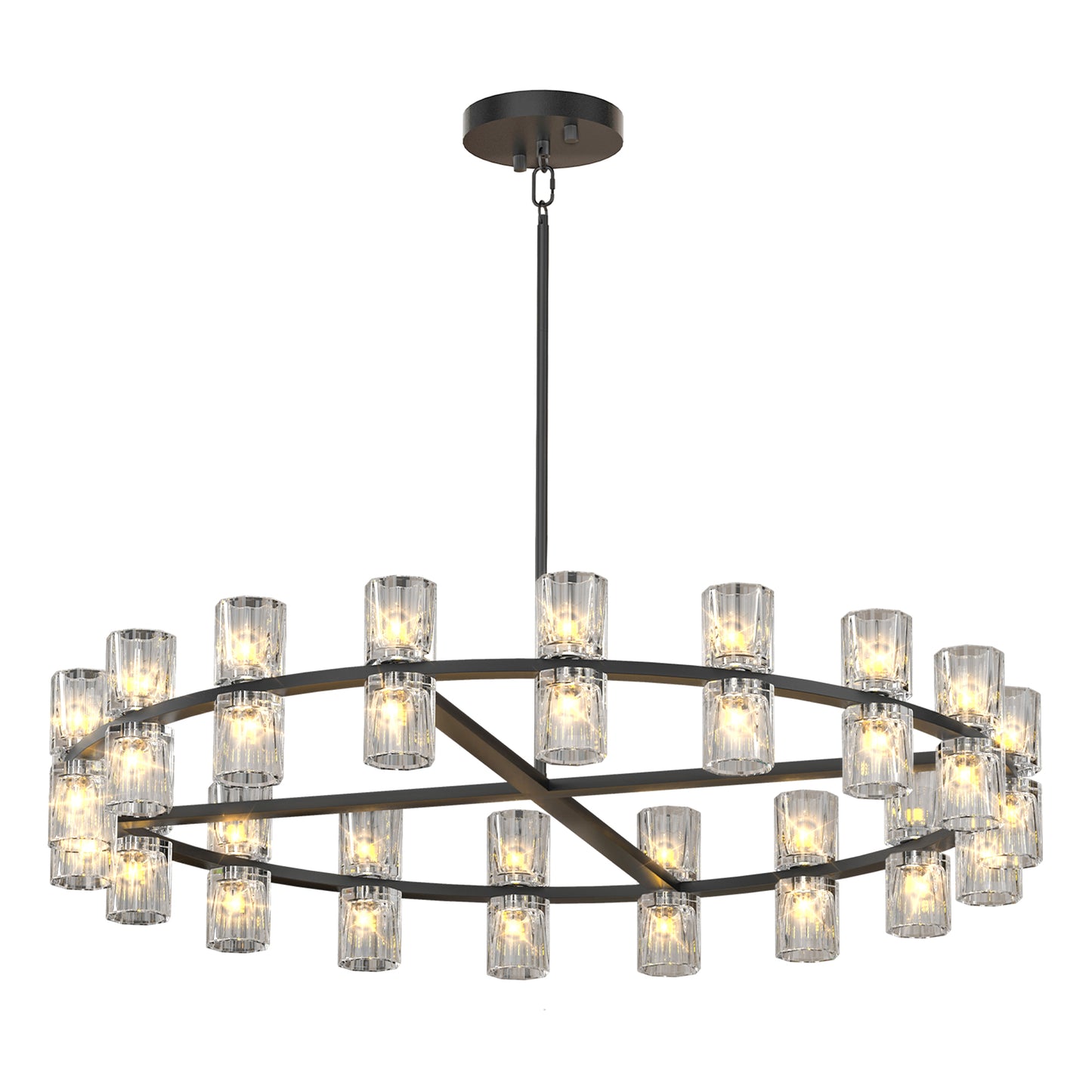 36 Inches Luxury Chandeliers Crystal Living Room Decorative Lights Simple Modern Dining Room LED Lighting,for Home Decor (Bulbs Included)