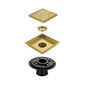 6 Inch Square Shower Floor Drain Square Shower Floor Drain with Flange,Pattern Grate Removable,Food-Grade SUS 304 Stainless Steel