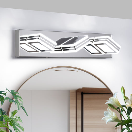 Chrome Vanity Light Fixtures 3 Lights Up and Down LED Modern Bathroom Vanity Lights Over Mirror Acrylic Bath Wall Lighting