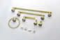 6-Pieces Brushed Gold Bathroom Hardware Set SUS304 Stainless Steel Round Wall Mounted Includes Hand Towel Bar,Toilet Paper Holder,Robe Towel Hooks,Bathroom Accessories Kit