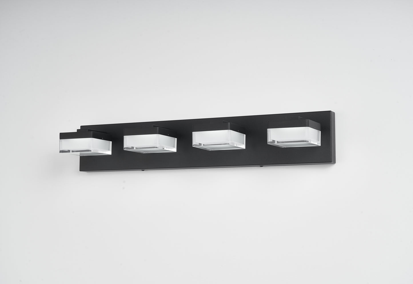 24.8'' 4-Light Dimmable LED Bathroom Vanity Light with Square Shades