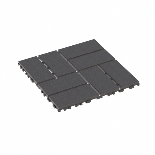 Plastic Interlocking Deck Tiles,44 Pack Patio Deck Tiles,12"x12" Square Waterproof Outdoor All Weather Use, Patio Decking Tiles for Poolside Balcony Backyard, Grey