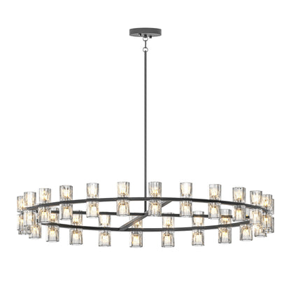 48 Inches Luxury Chandeliers Crystal Living Room Decorative Lights Simple Modern Dining Room LED Lighting,for Home Decor (Bulbs Included) Black