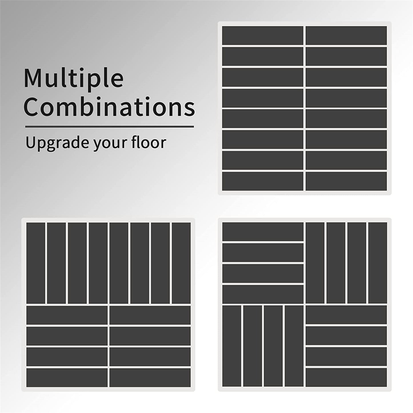 Patio Interlocking Deck Tiles, 12"x12" Square Composite Decking Tiles, Four Slat Plastic Outdoor Flooring Tile All Weather for Balcony Porch Backyard, (Dark Gray, Pack of 36)
