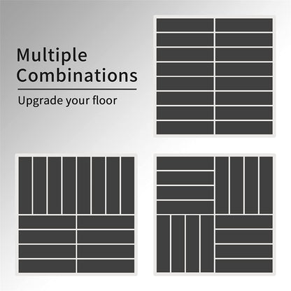 Patio Interlocking Deck Tiles, 12"x12" Square Composite Decking Tiles, Four Slat Plastic Outdoor Flooring Tile All Weather for Balcony Porch Backyard, (Dark Gray, Pack of 36)