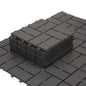 Patio Interlocking Deck Tiles, 12"x12" Square Composite Decking Tiles, Four Slat Plastic Outdoor Flooring Tile All Weather for Balcony Porch Backyard,  (Gray, Pack of 44)