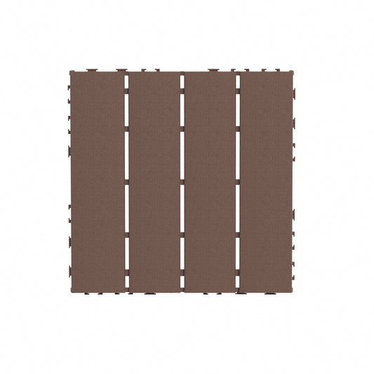Plastic Interlocking Deck Tiles,44 Pack Patio Deck Tiles,12"x12" Square Waterproof Outdoor All Weather Use, Patio Decking Tiles for Poolside Balcony Backyard, Brown