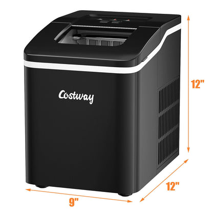 Portable Countertop Ice Maker Machine with Scoop-Black
