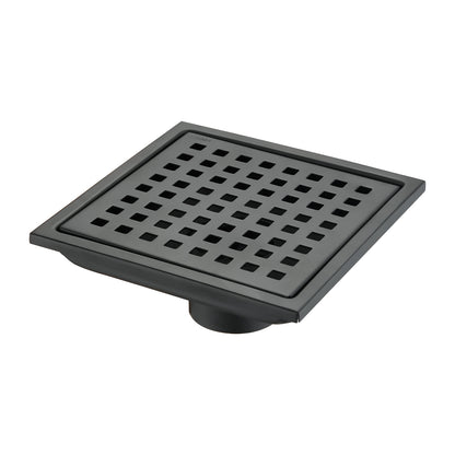 6 Inch Square Shower Floor Drain  Square Shower Floor Drain with Flange,Pattern Grate Removable,Food-Grade SUS 304 Stainless Steel