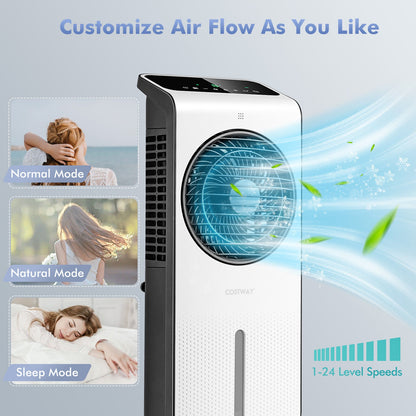 3-in-1 Evaporative Air Cooler with 12H Timer Remote-White