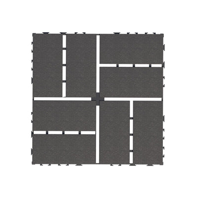 Plastic Interlocking Deck Tiles,44 Pack Patio Deck Tiles,12"x12" Square Waterproof Outdoor All Weather Use, Patio Decking Tiles for Poolside Balcony Backyard, Grey