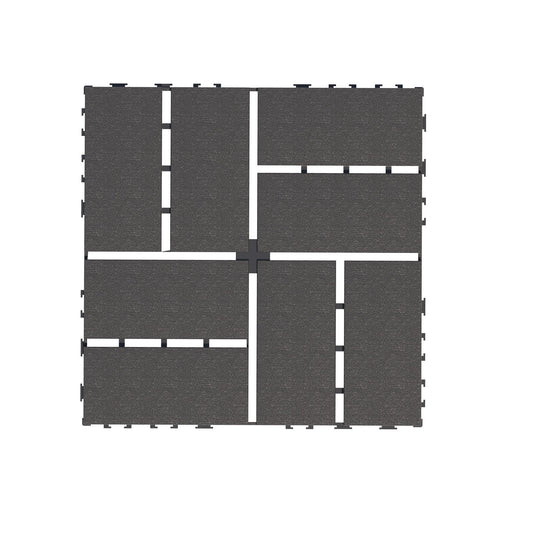 Plastic Interlocking Deck Tiles,44 Pack Patio Deck Tiles,12"x12" Square Waterproof Outdoor All Weather Use, Patio Decking Tiles for Poolside Balcony Backyard, Grey