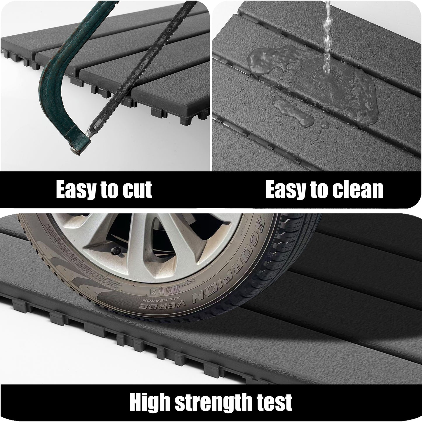 24 pieces of dark gray outdoor terrace deck tiles, DIY interlocking decking floor tiles, easy to install patio tiles, suitable for indoor and outdoor balcony backyard poolside DARK GRAY