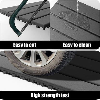 24 pieces of dark gray outdoor terrace deck tiles, DIY interlocking decking floor tiles, easy to install patio tiles, suitable for indoor and outdoor balcony backyard poolside DARK GRAY