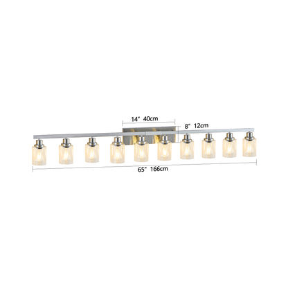 10 Light Bathroom Light Fixtures, Bathroom Vanity Light with Clear Glass, Brushed Nickel Bathroom Lighting Fixtures over Mirror, Large Vanity Lights for Bathroom, Vanity Lights for Mirror, Wall Sconce