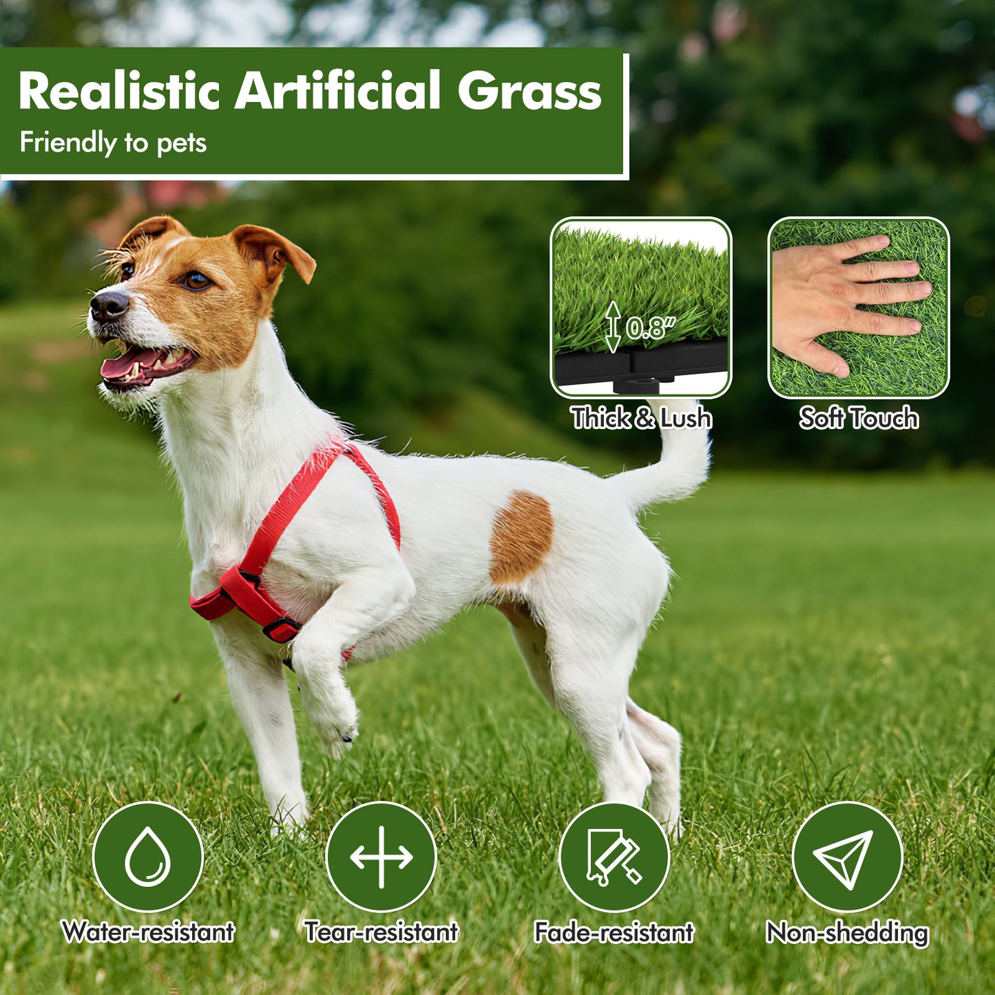 30 PCS Interlocking Artificial Grass Tiles