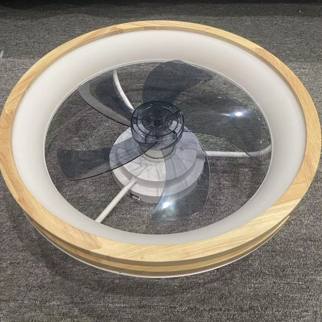 20 Inchs Ceiling Fans with Lights and Remote Low Profile Flush Mount Ceiling Fan with Light,3000-6000K LED Fan Lighting 6 Speed Reversible Quiet Wooden Small Fans and Light for Bedroom Kitchen