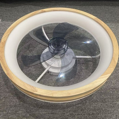 20 Inchs Ceiling Fans with Lights and Remote Low Profile Flush Mount Ceiling Fan with Light,3000-6000K LED Fan Lighting 6 Speed Reversible Quiet Wooden Small Fans and Light for Bedroom Kitchen