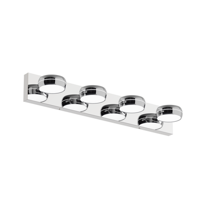 LED Vanity Lights 28in Bathroom Lights Fixtures over Mirror 4 Light LED Lighting Fixture for Bathroom 18W Mirror Lighting Fixture Modern Bath Light Bar Chrome Bath