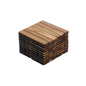 10 PCS Interlocking Deck Tiles Striped Pattern, 12" x 12" Square Yellow Acacia Hardwood Outdoor Flooring for Patio, Bancony, Pool Side