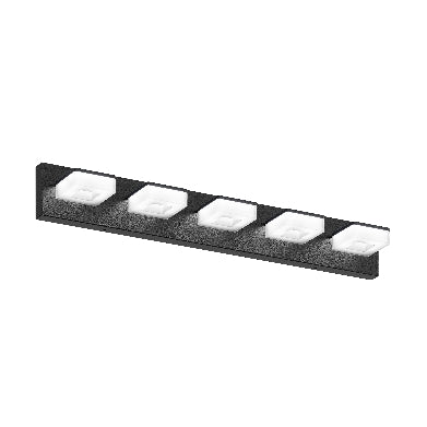 LED Modern Bathroom Vanity Light Fixtures (5-Light, 32-Inch), Matte Black Modern Acrylic Bathroom Wall Lighting Fixtures Over Mirror (Cool White 6000K)