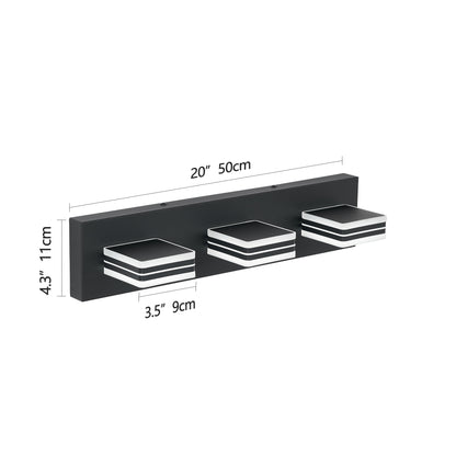 Matte Black Vanity Light Fixtures 3 Lights Up and Down LED Modern Bathroom Vanity Lights Over Mirror Acrylic Black Bath Wall Lighting