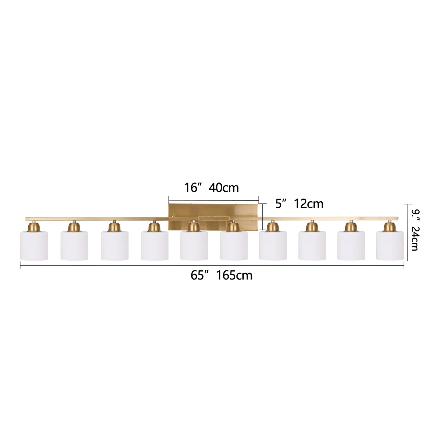 65inch Gold Bathroom Light Fixtures, Modern Bathroom Vanity Light with Milky White Glass Shade, Gold Wall Lamp Sconces for Mirror Bedroom, Living Room Hallway