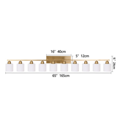 65inch Gold Bathroom Light Fixtures, Modern Bathroom Vanity Light with Milky White Glass Shade, Gold Wall Lamp Sconces for Mirror Bedroom, Living Room Hallway